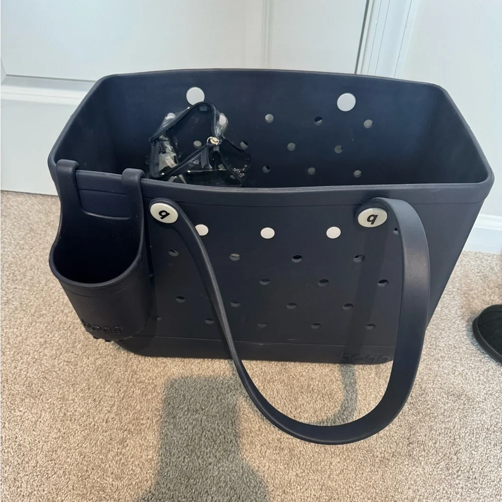 Navy Large Bogg Bag with beverage holder - Picture 1 of 9